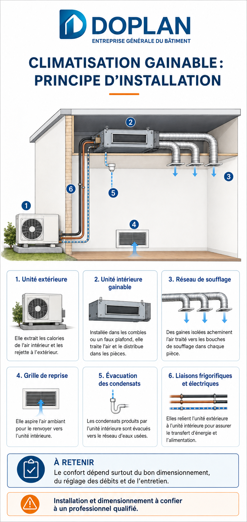Guide DOPLAN sur le principe d’une climatisation gainable